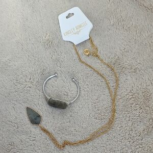 Kinsley Armelle Gold Necklace with Silver Bracelet